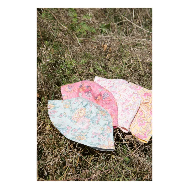 Louise Misha Chapeau Coton Bio Fleurs Lajik | Vert d'eau