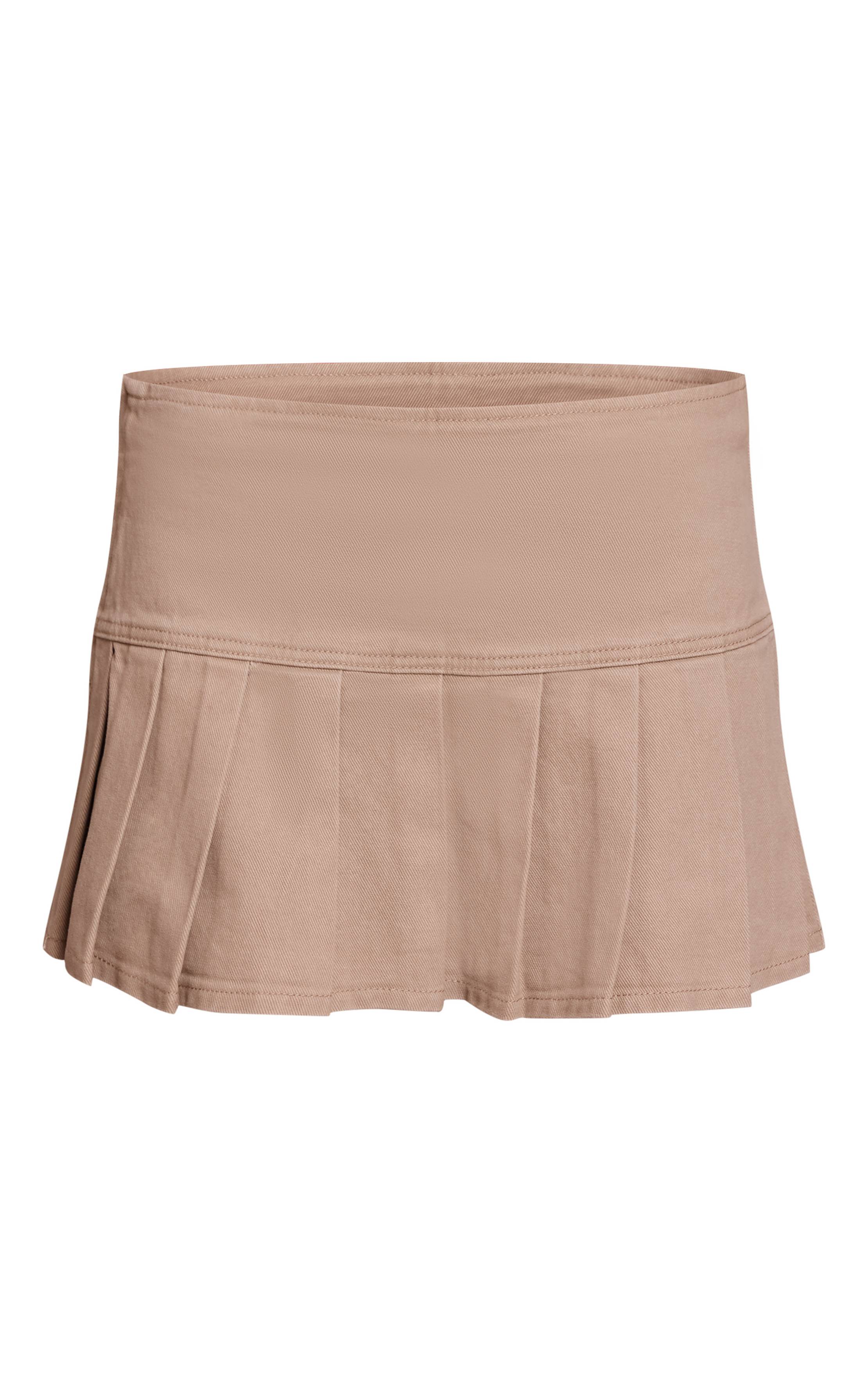 Gris Pierre Mini-jupe En Denim Plissée