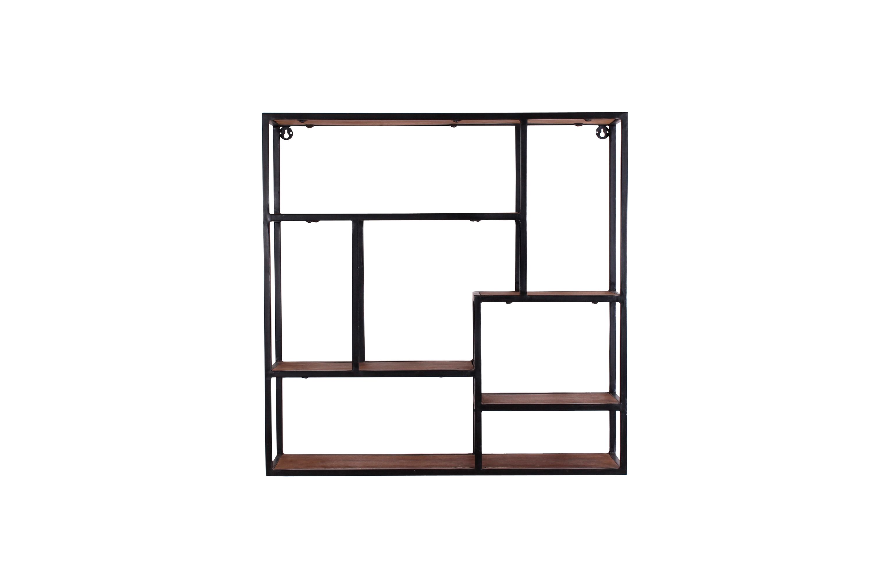 Standregal Panama Mangoholz Metall Bücherregal Wohnzimmer Esszimmer Regal Ablage