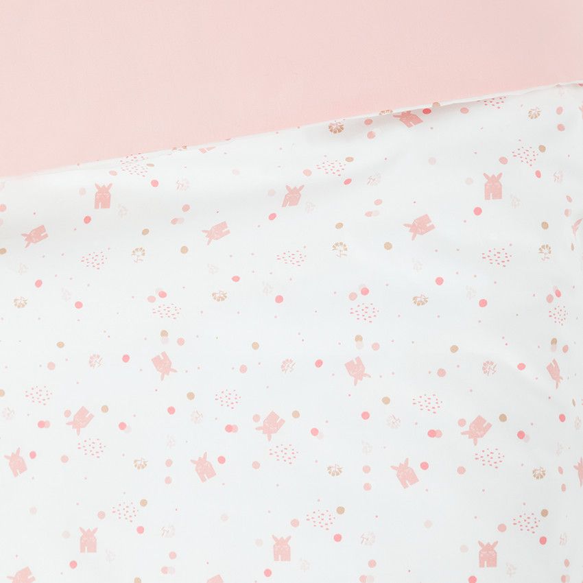 Parure de lit avec housse de couette et taie d'oreiller Little princess - Ecru