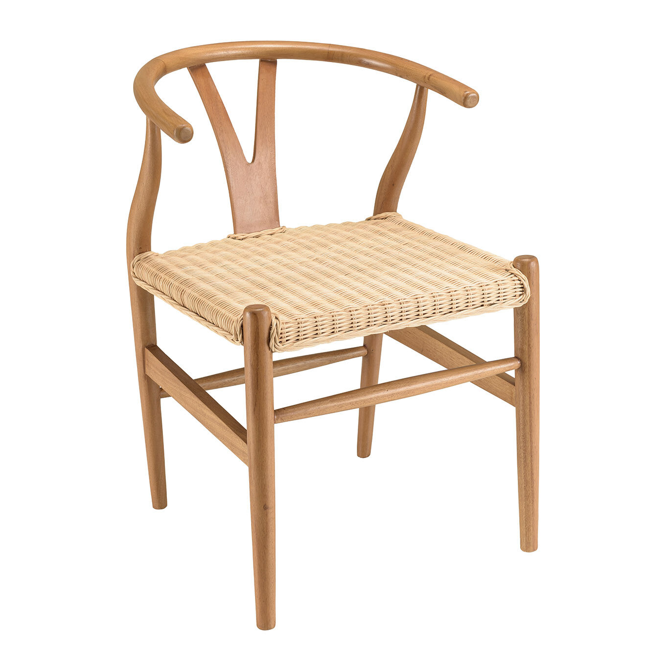 Macabane Chaise en bois de mahogany Will rotin - 52x56x76.5 cm