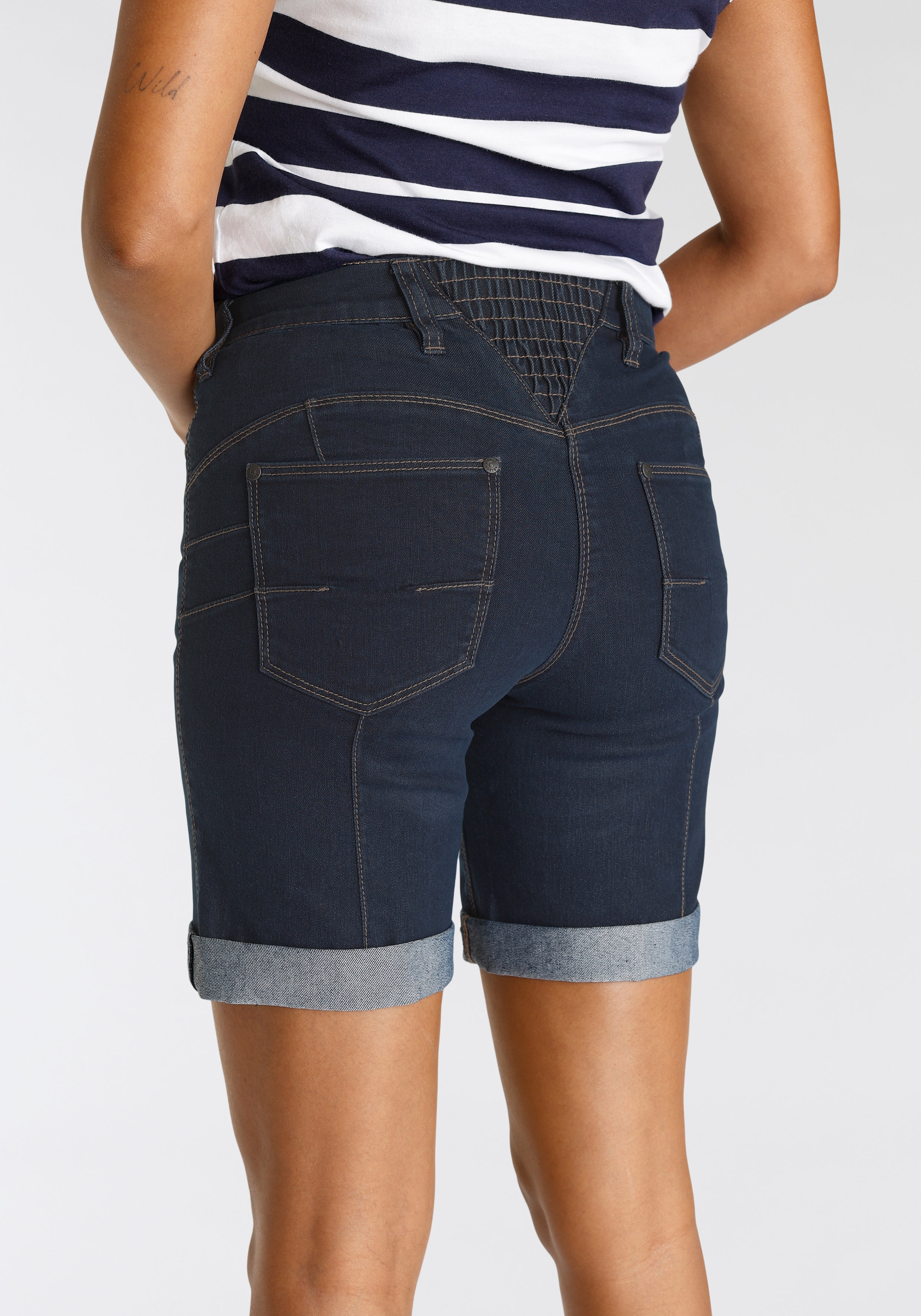 Arizona Jeansbermudas , weite Passform,  kurze Beinform,  hohe Leibhöhe