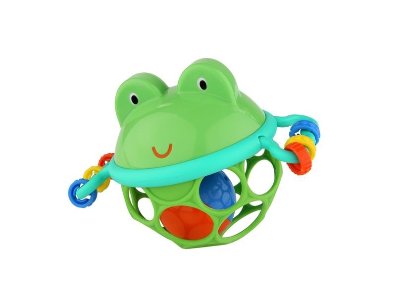 Oball Beschäftigungsspielzeug Frosch Greifball Grün Bunter Frosch-Greifball mit Glocken