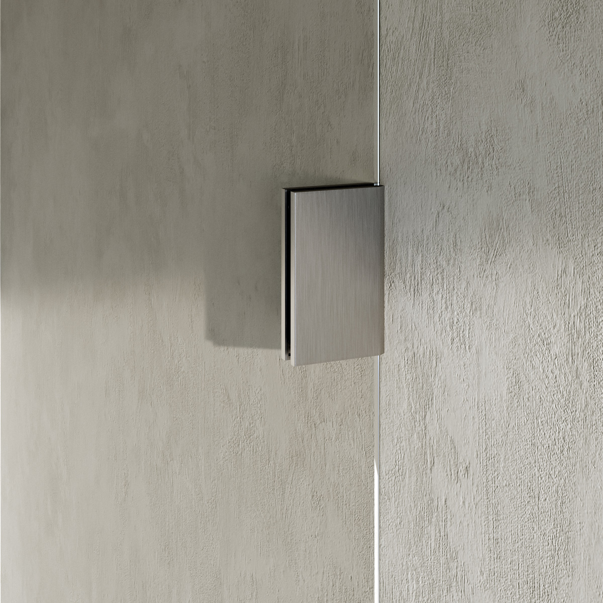 Brauer Void Carving profielloze nisdeur 130cm met draaideur 60cm aan muur RVS geborsteld PVD