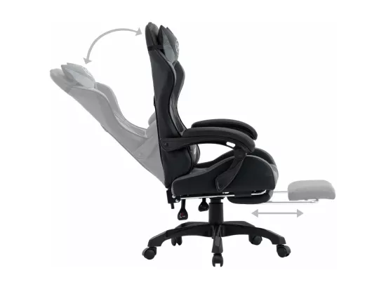 Chaise fauteuil siège pivotante cuir grise 64 x 65 x 119 cm 02_0024219