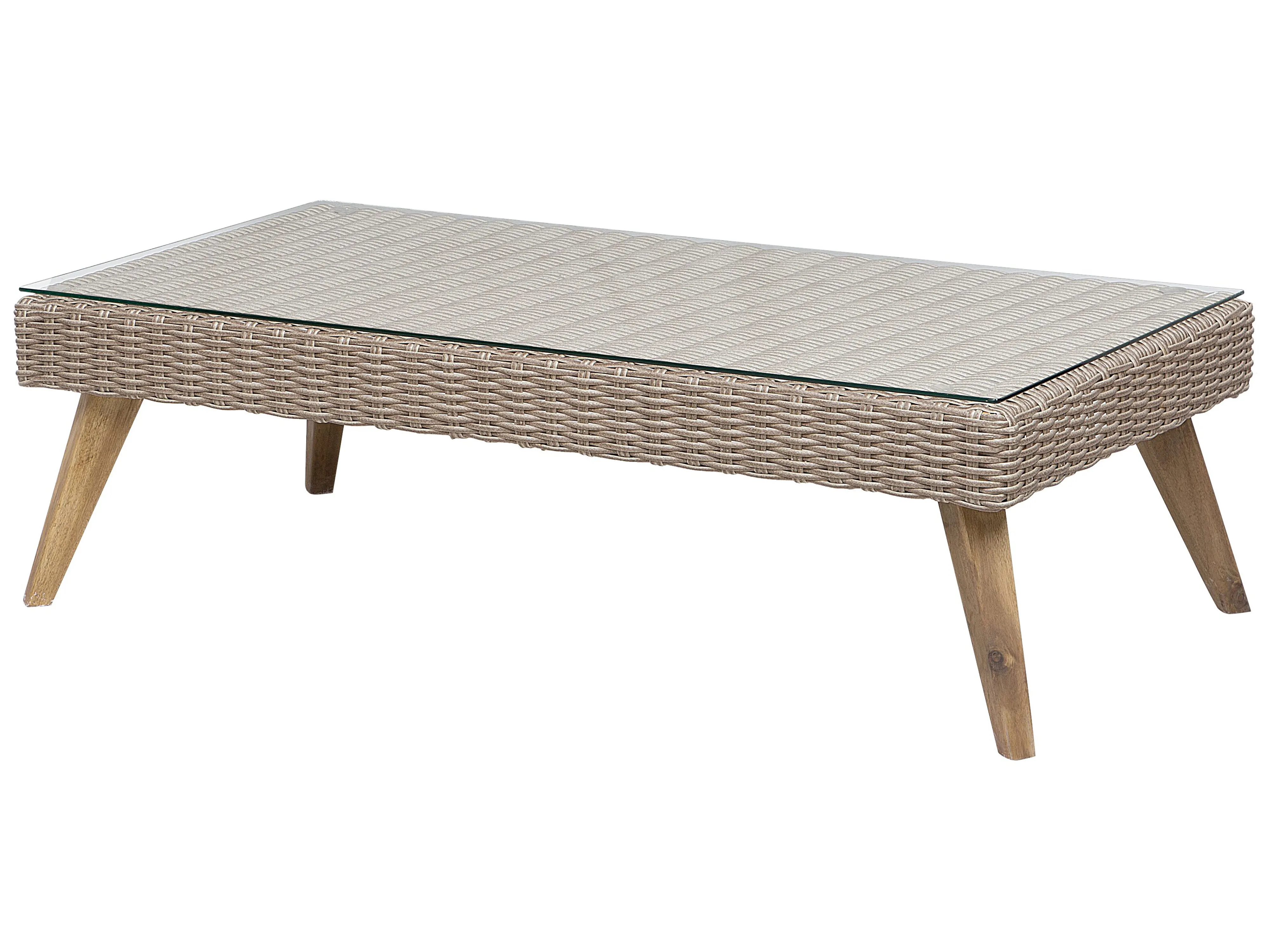 Loungeset met tafel 5-zits VITTORIA PE rotan Grijs
