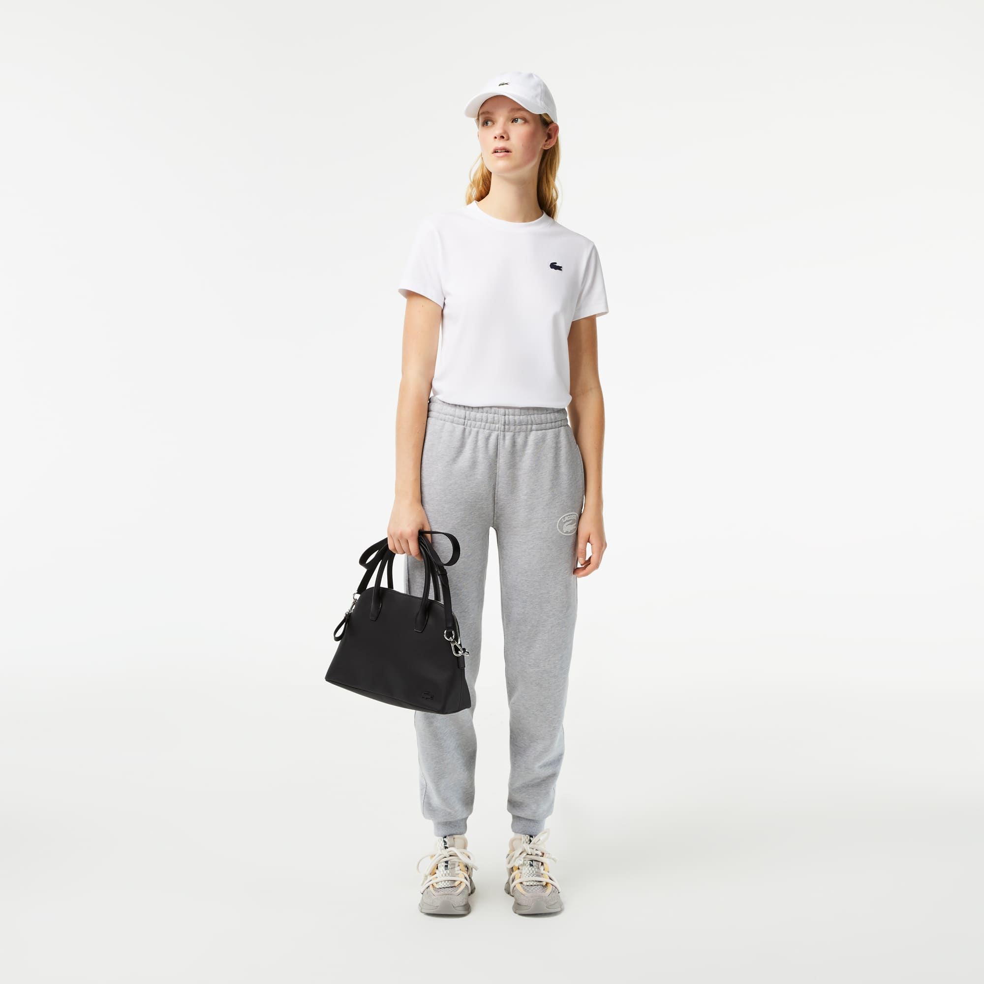 Pantalon de survêtement femme imprimé floqué Lacoste Pantalons de survêtement - Gris - Lacoste - Femme