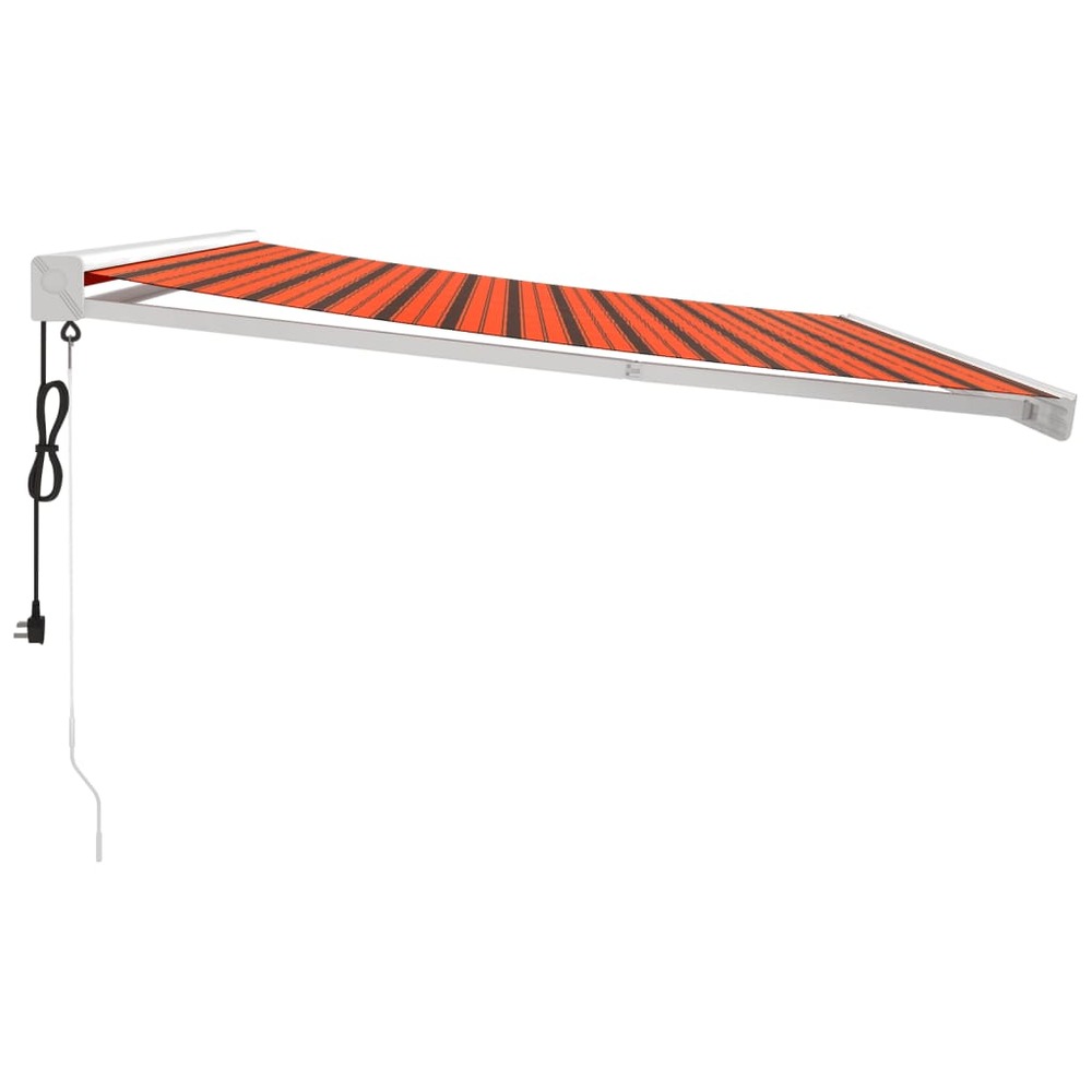 Auvent rétractable orange et marron 4,5x3 m tissu et aluminium