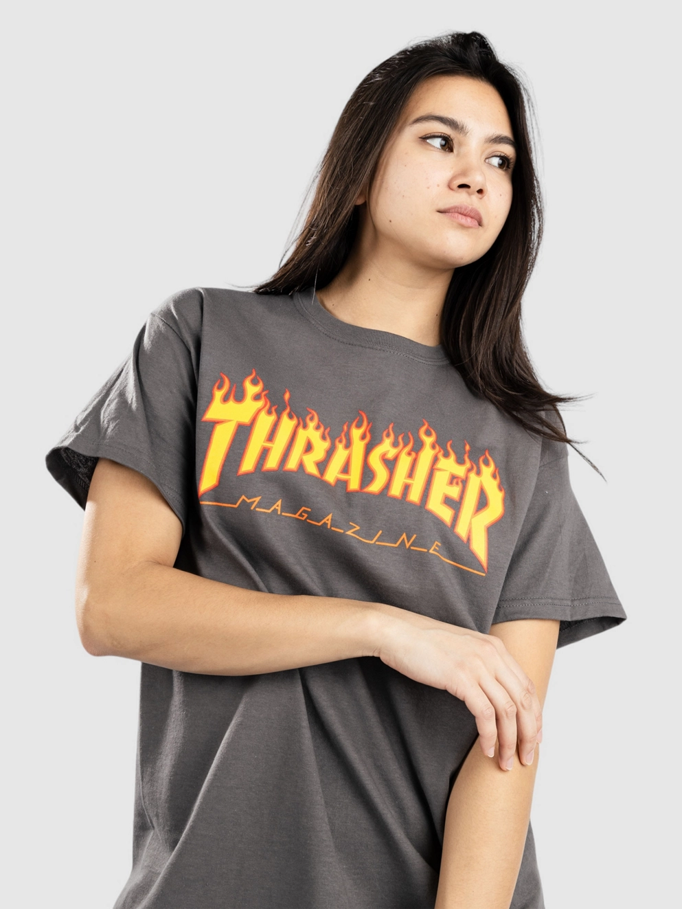 Thrasher Flame T-shirt charcoal