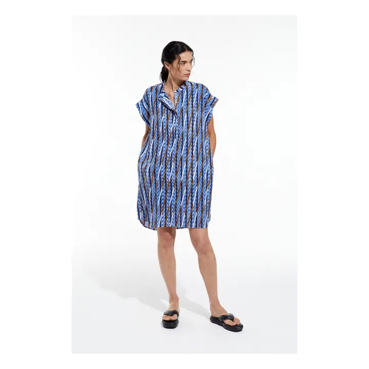 Mapoésie Robe Syracuse Resonance Seersucker | Bleu