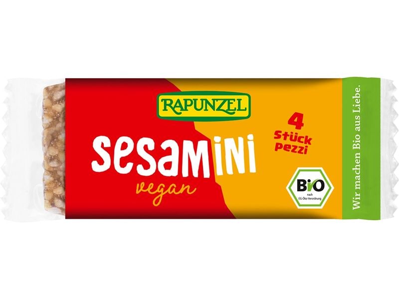 Rapunzel Gebäck Bio Sesamini Sesam-Krokant 6 x 27 g Biologisch zertifizierte Spezialität aus Sesam und Honig