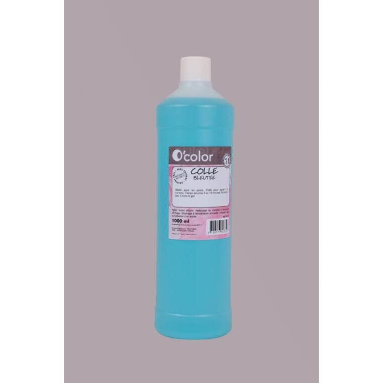 Colle naturelle o color invisible norme en 71 7       papier carton coloris bleu    flacon 1l