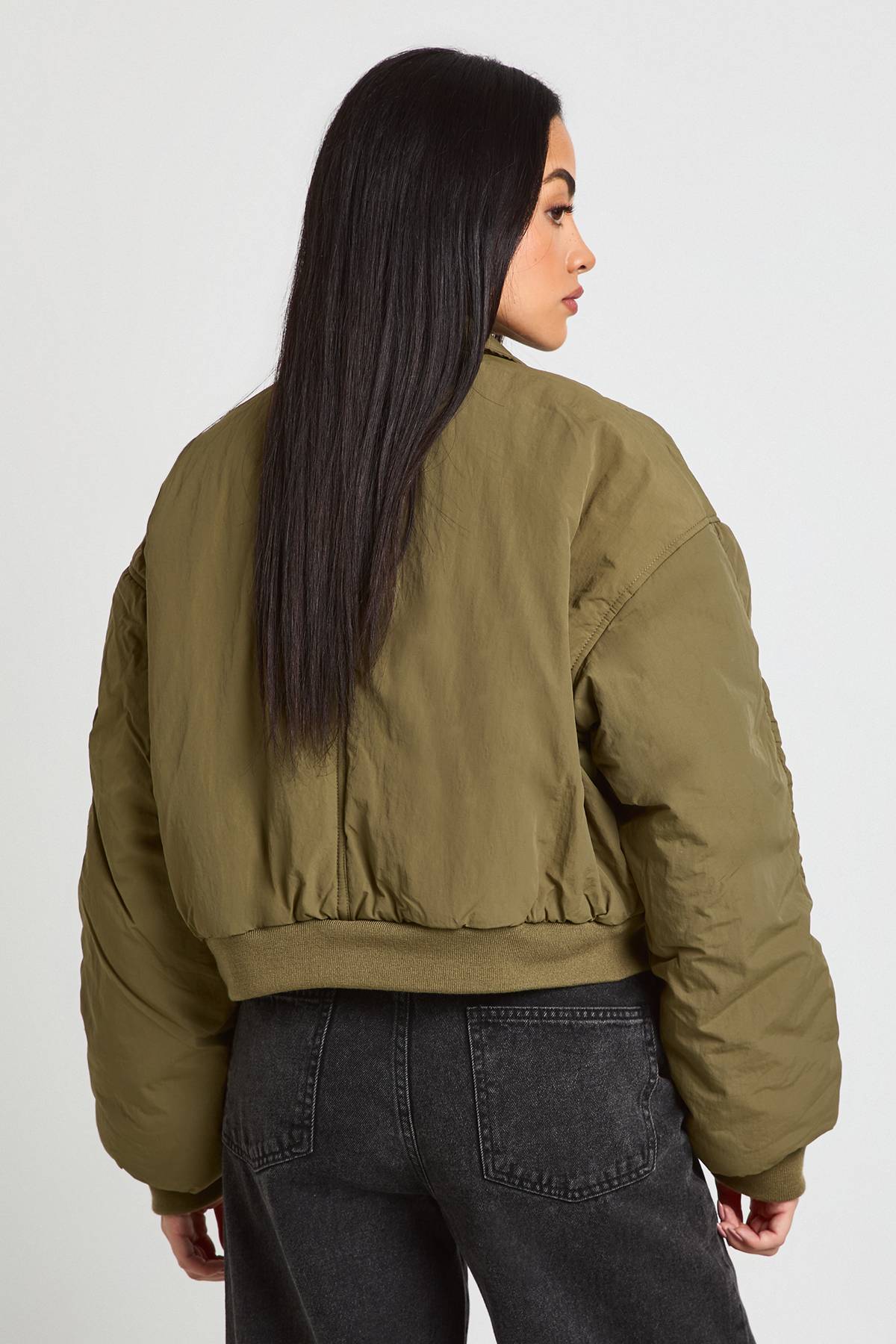 boohoo Blouson bomber à manches froncées