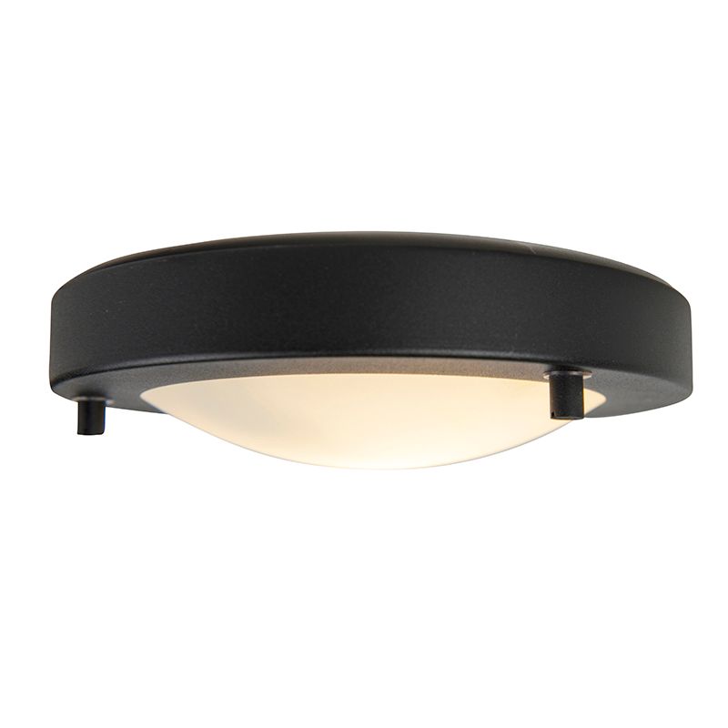 Moderne plafonnière zwart 18 cm IP44 - Yuma