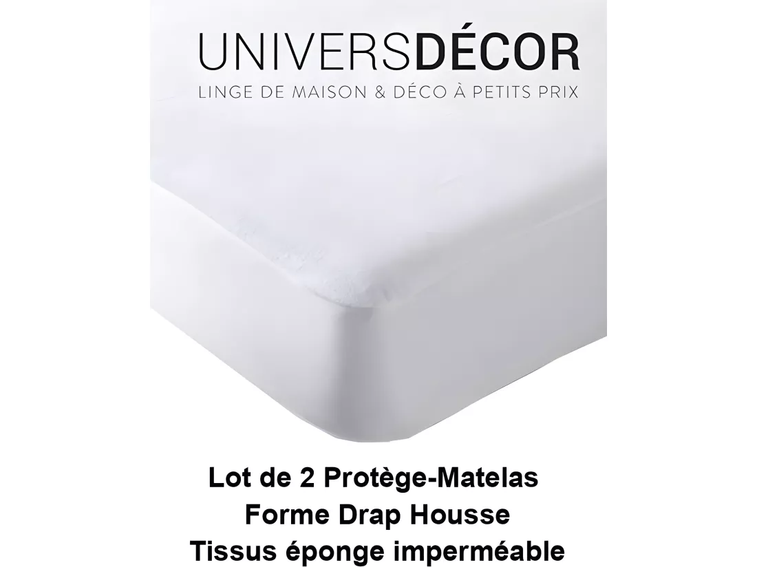 Lot de 2 protèges matelas imperméable, absorbant et anti-acariens 140 x 190 cm