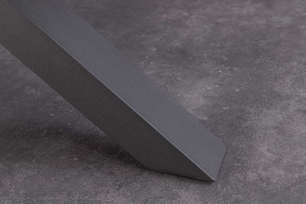 Ausziehbarer Esstisch ETERNITY 160-200cm weiß Keramik schwarz Metall