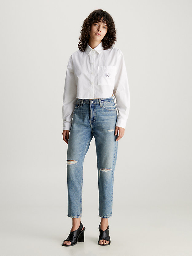 Calça jeans de mãe