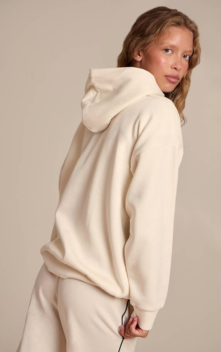 Cream Floral Sweat À Casynthétiqueche Oversize Avec Logo Plt