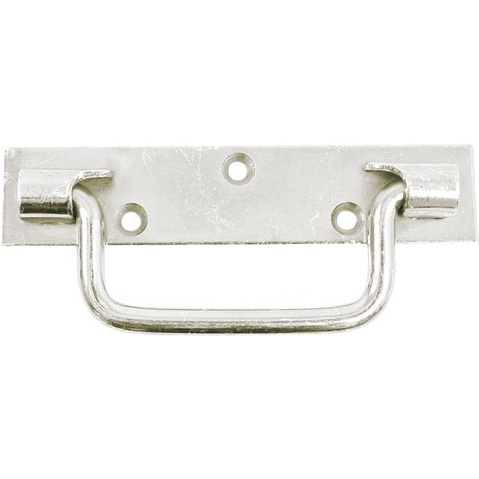 Poignée sur platine bouts carrés - L : 160 mm - zingué blanc