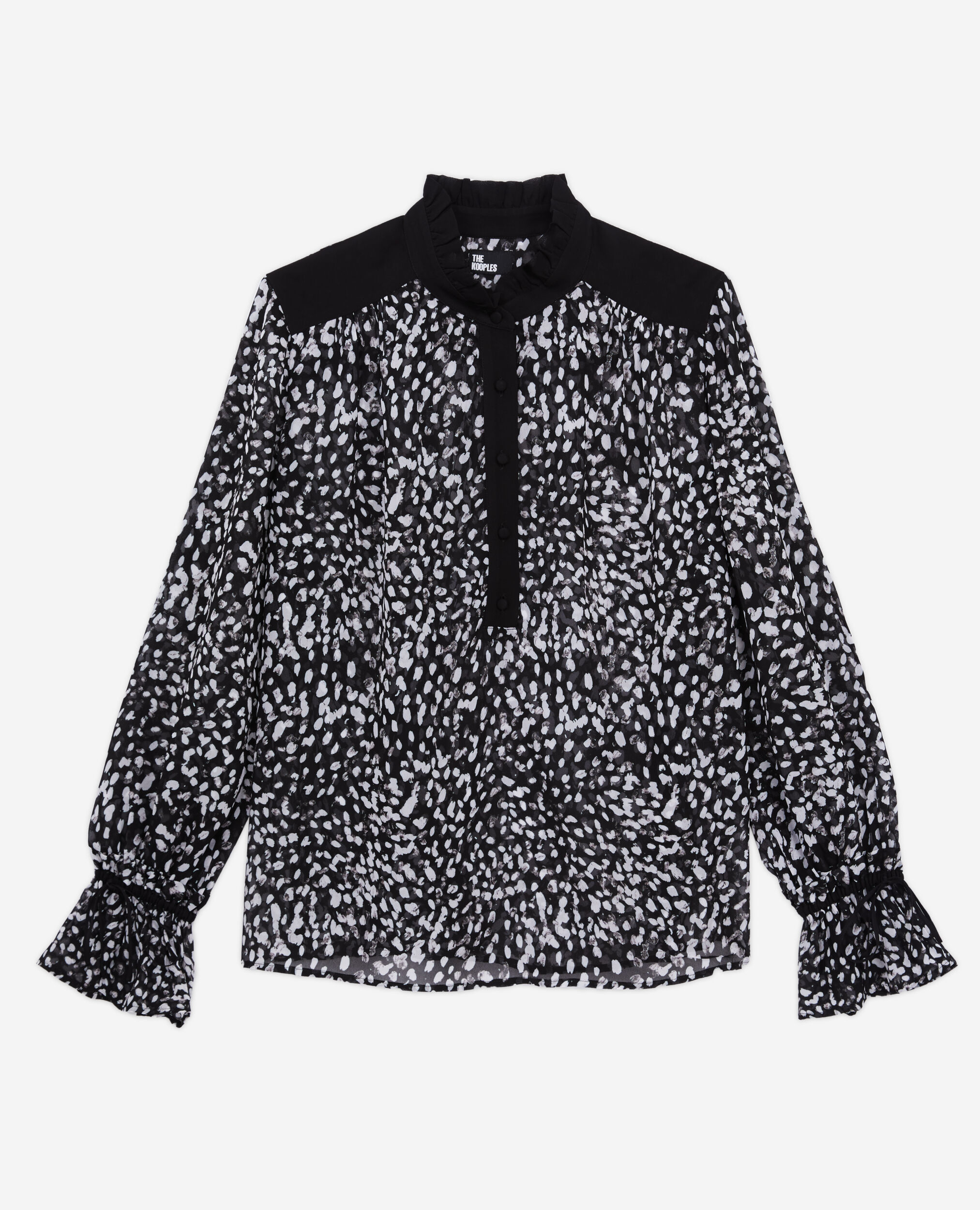 Top imprimé avec détails contrastés