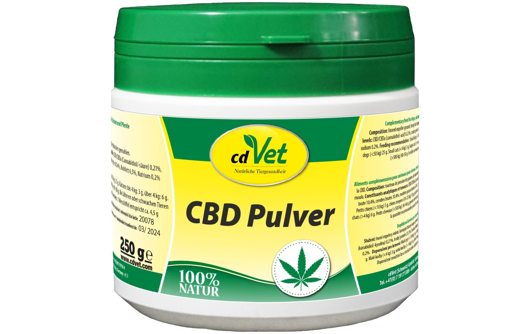 Hunde-Nahrungsergänzung CBD Pulver, 250 gNahrungsergänzung für Hunde & Pferde