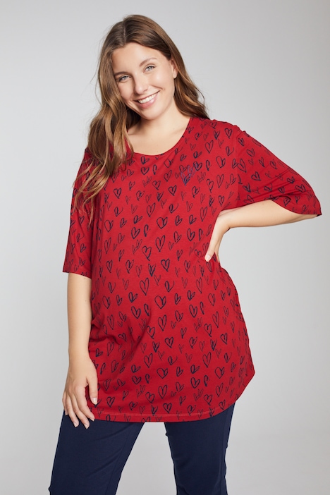 Bellieva-T-Shirt, Herz, Stickerei, Rundhals, Biobaumwolle, GOTS