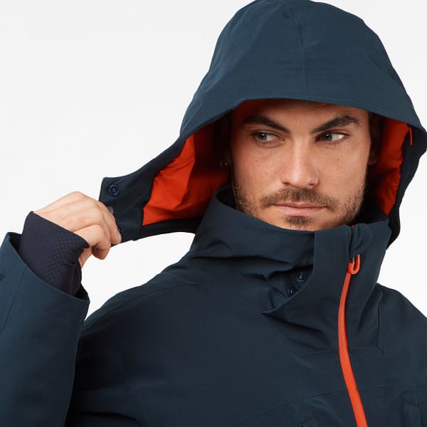 Veste de ski SALOMON HIGHLAND JACKET M CARBON/FIERY RED
