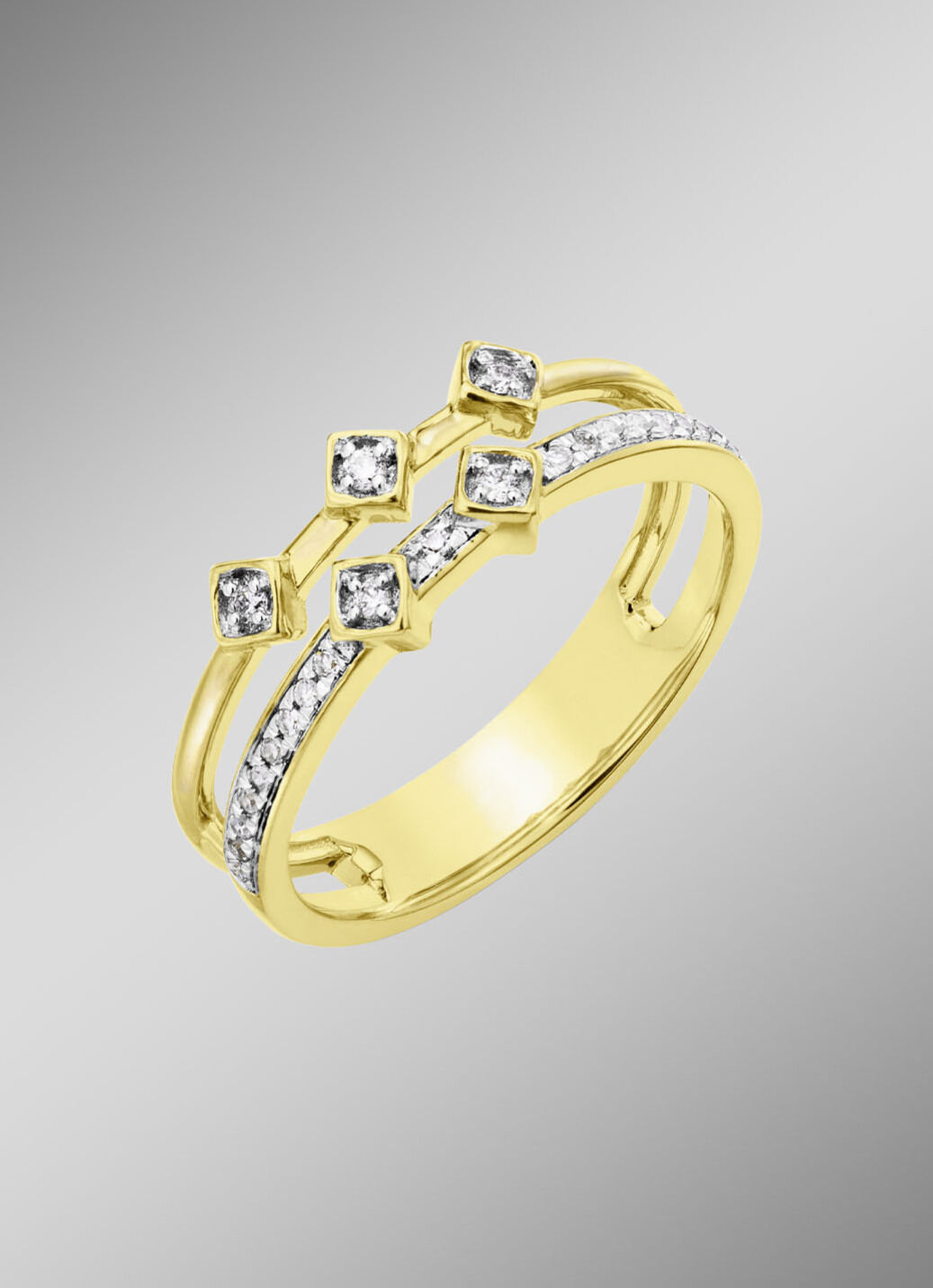 Toller Damenring mit Brillanten und Diamanten