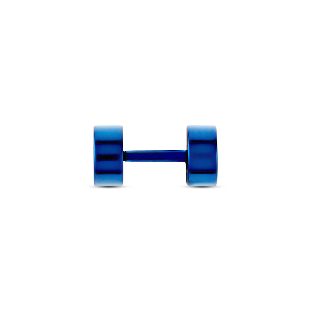 Boucle D'oreille Puce Unitaire Acier Bleu Tuan