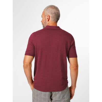 Herren-Poloshirt mit Muster, Dunkelrot