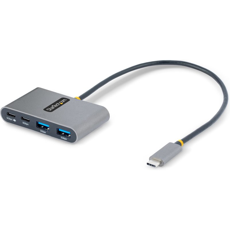 StarTech.com Hub USB-C à 4 Ports avec 100W Power Delivery Pass-Through - Hub USB 3.0 4 Ports - USB-C vers USB-A - Hub USB Type-C avec Câble de 30cm - Mini Hub USB-C - Splitter USB-C, 5Gbps