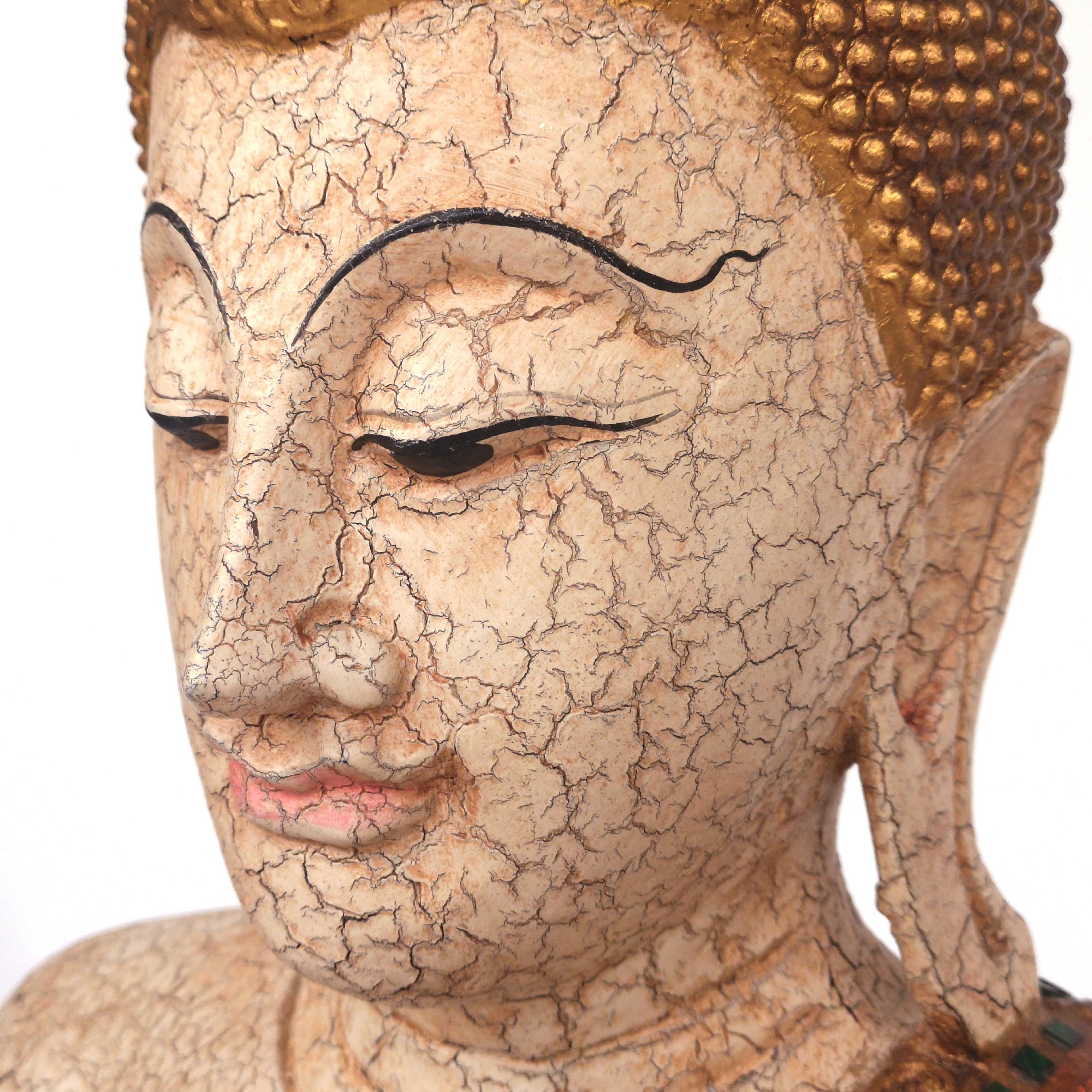 'Buddha'-Skulptur, stehend, orange, H 152 cm, B 23 cm, T 23 cm von fischer's lagerhaus