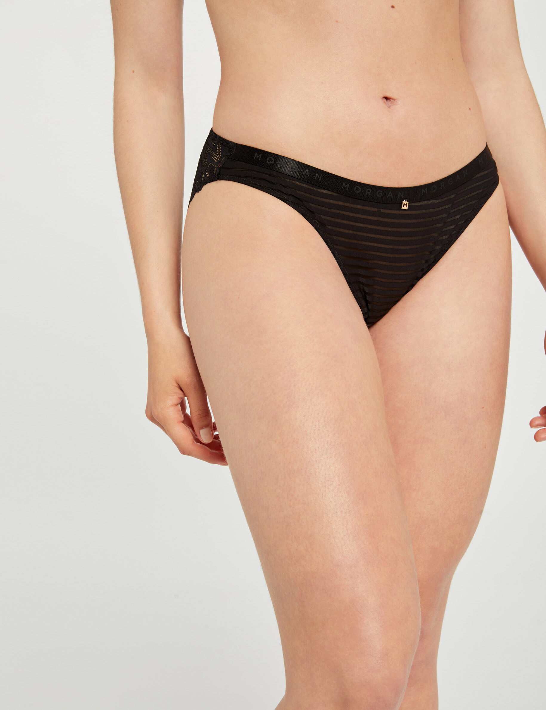 Slip en dentelle noir femme - noir
