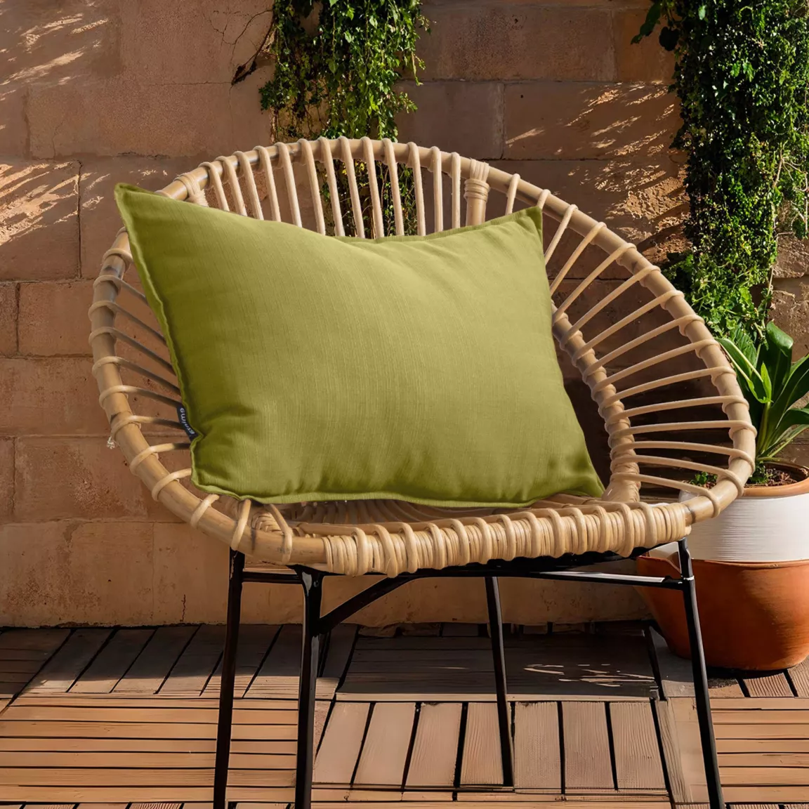 Coussin extérieur rectangulaire (40 x 60 cm) Sunset Vert olive
