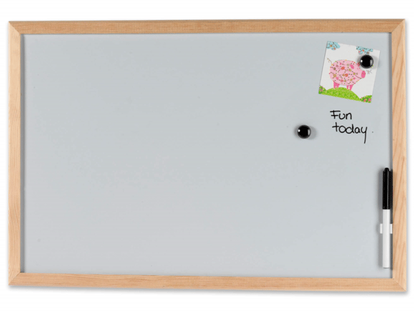 Whiteboard 60x40 cm magnetisk med træramme inkl. 1 marker og 2 magneter