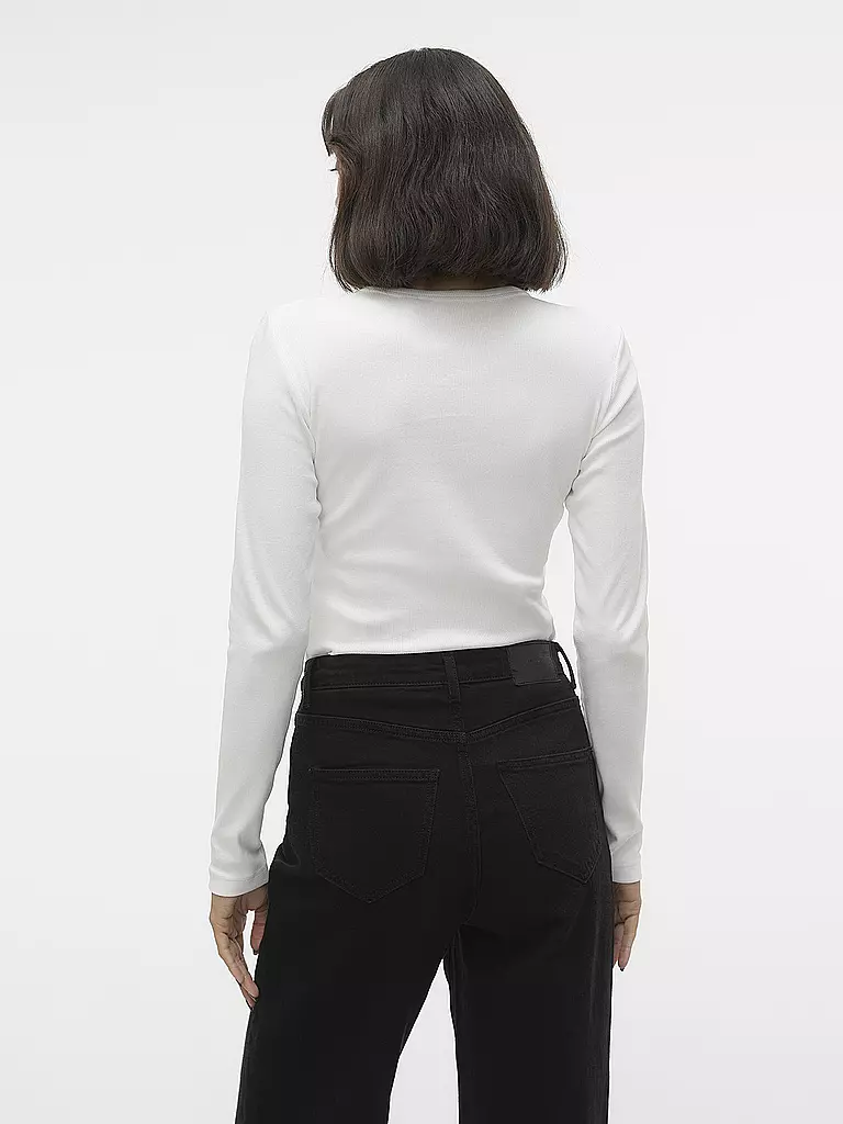 VERO MODA Langarmshirt Slim Fit  VMCHLOE weiss