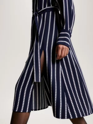 Vestido midi camisa com estampa argyle