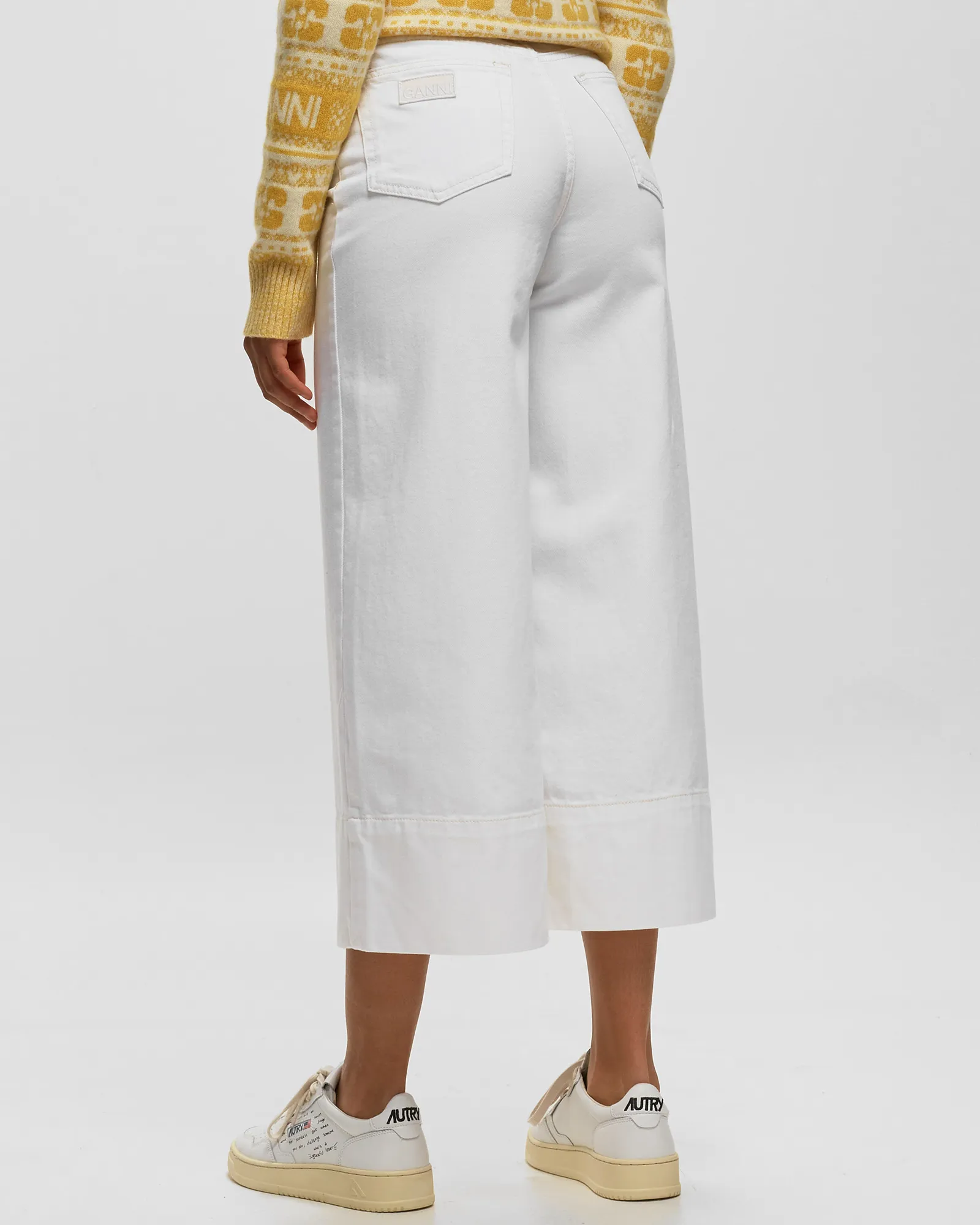 Ganni White Denim Cropped Jeans