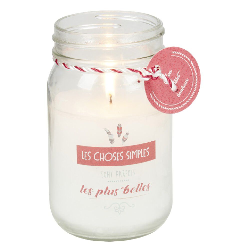 Bougie message dans pot fuchsia parfum passion