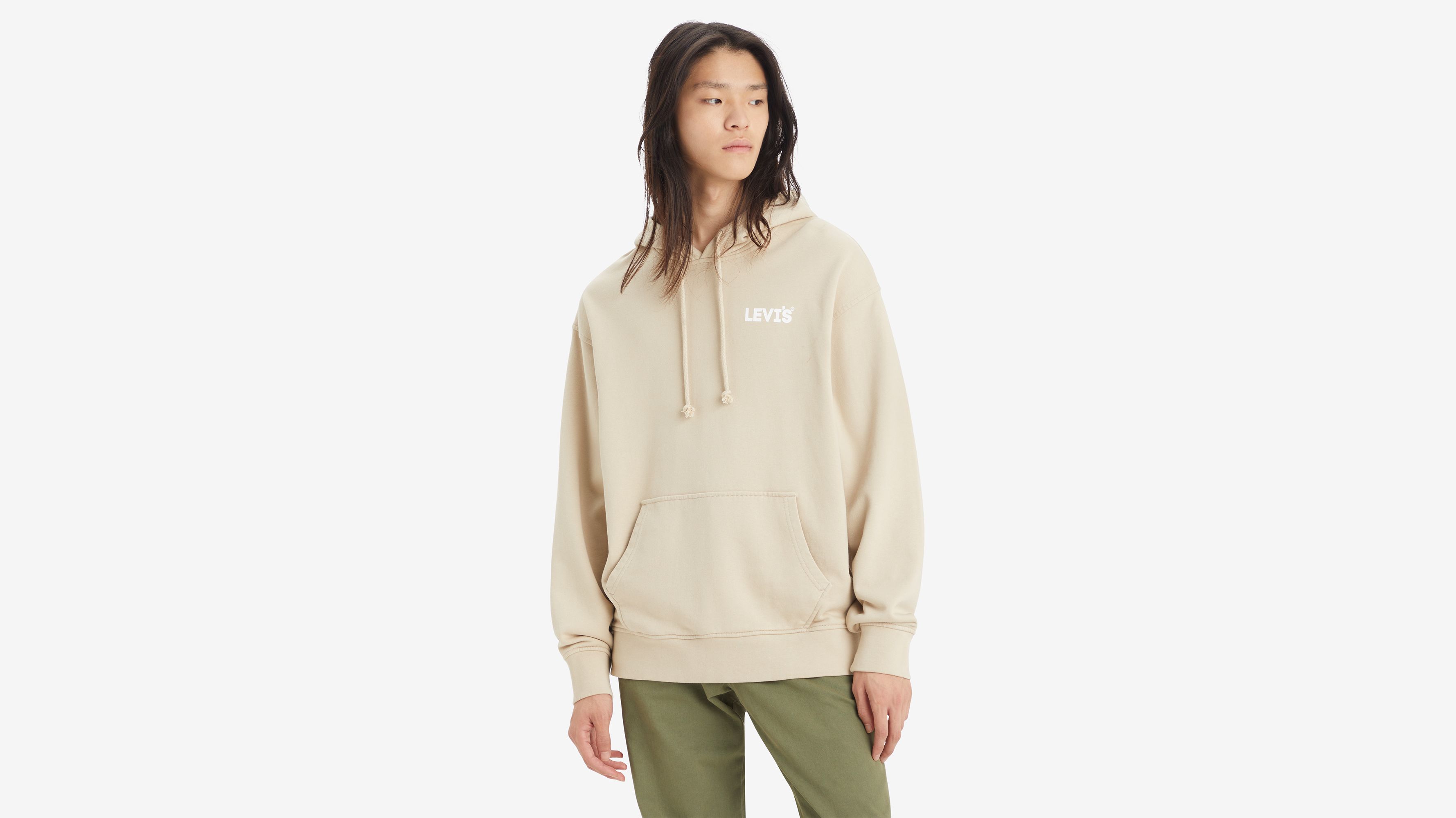 Sweat à capuche graphique relaxed - Step Headline Hoodie Feather Gray - Marron