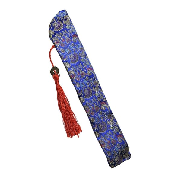 Vifte - Sommerfugler med blomster [M6] med etui - Lyseblå [Blå]