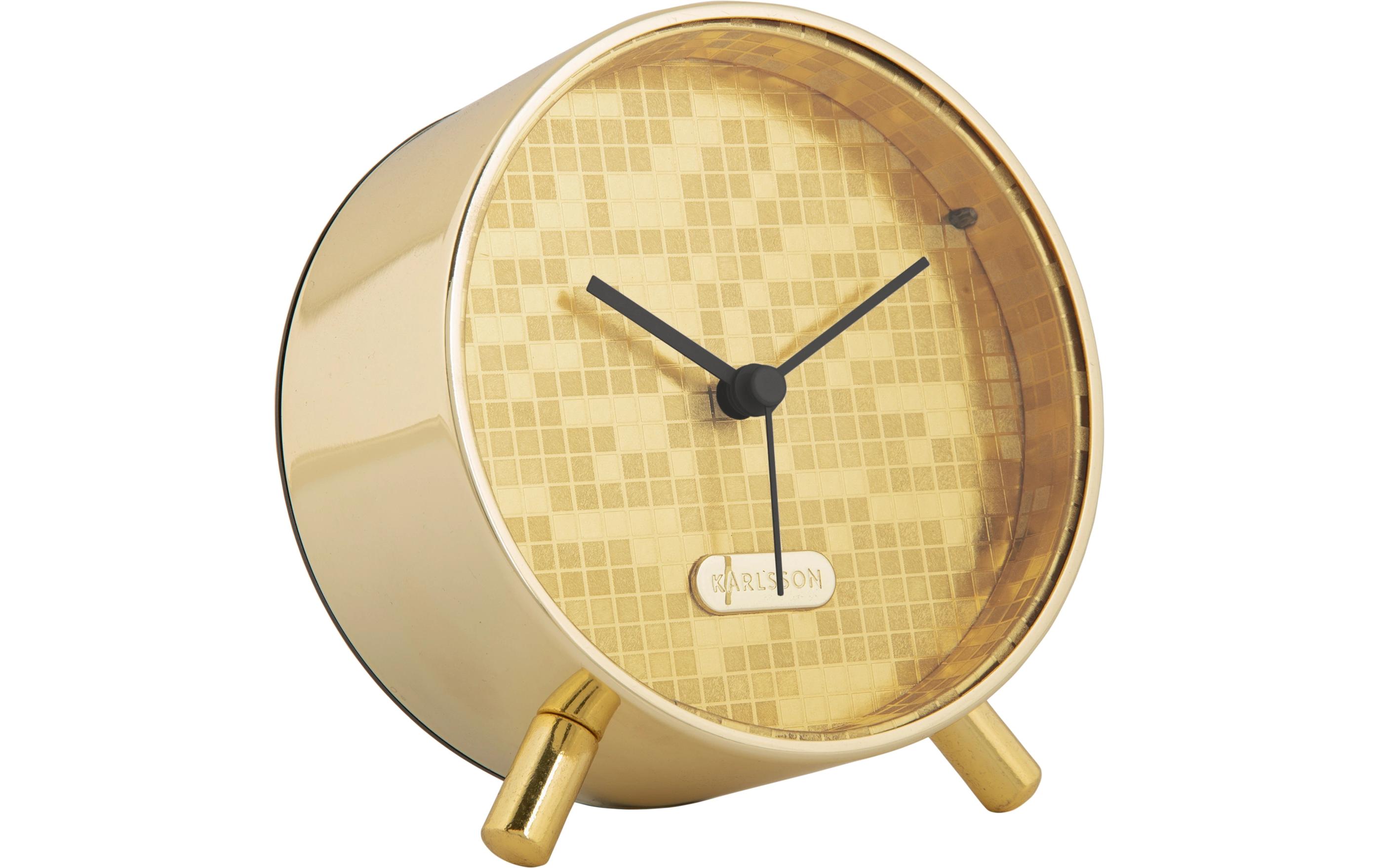 Klassischer Wecker Disco Bling Bling 11 cm, GoldAnalogwecker