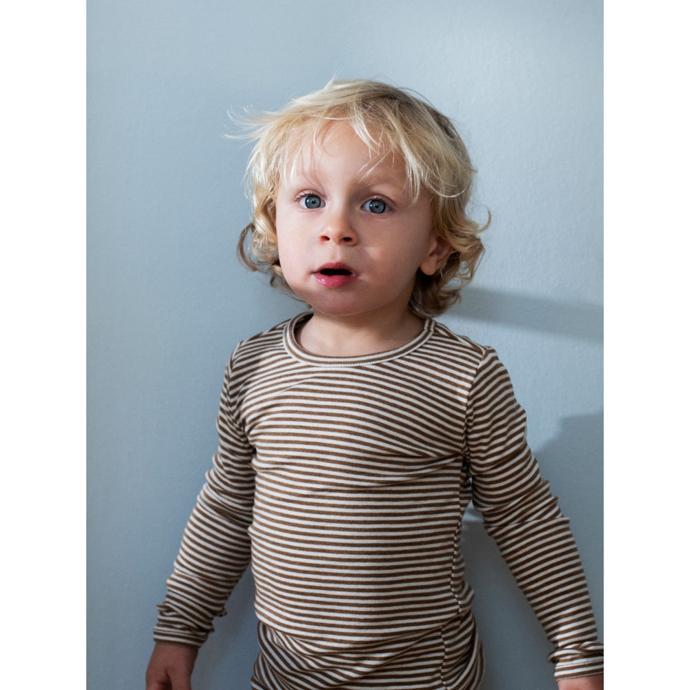 Køb Serendipity Almond/Offwhite Slim Bluse Stripe