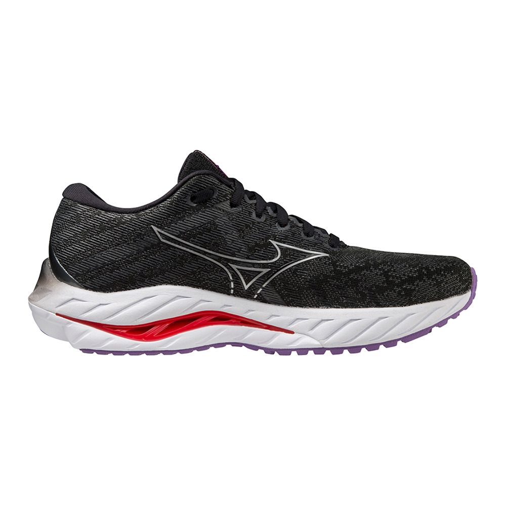 Mizuno WAVE INSPIRE 19 - Chaussures running Femme black/silver/bittersweet