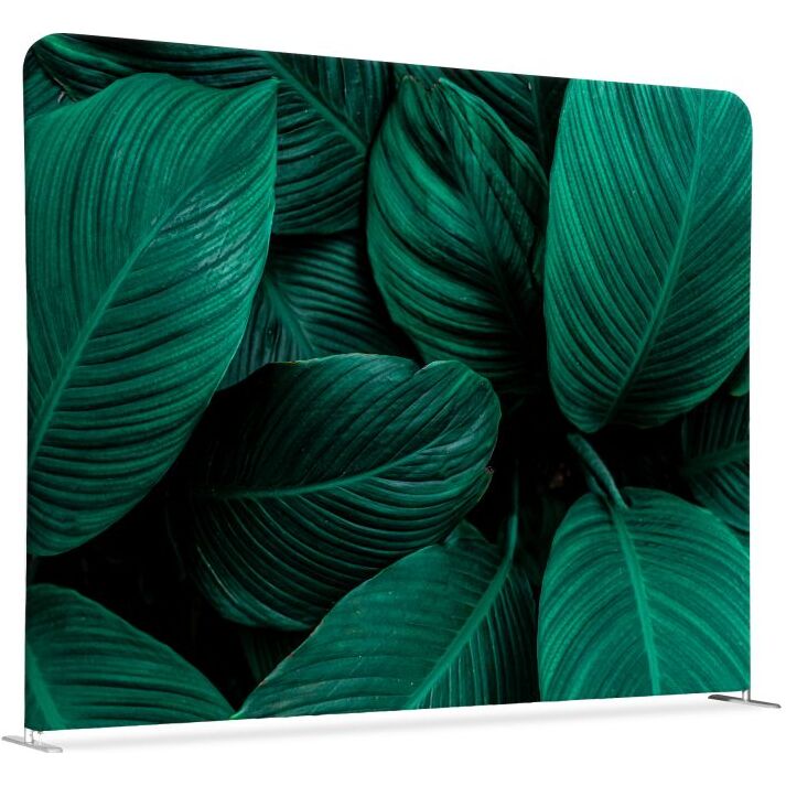 Cloison déco horizontale en tissu motif feuillage vert