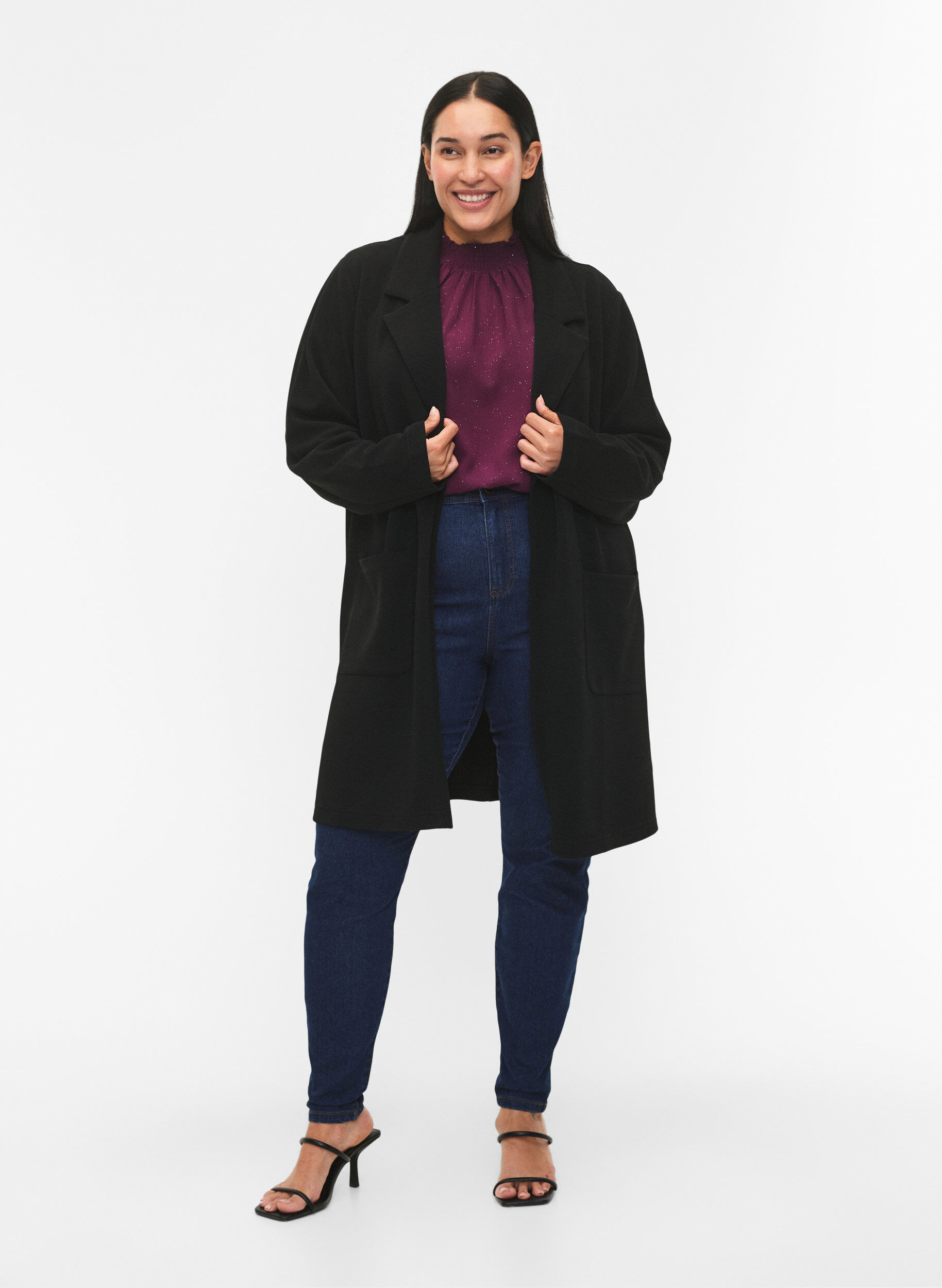 FLASH - Lang blazer med lommer