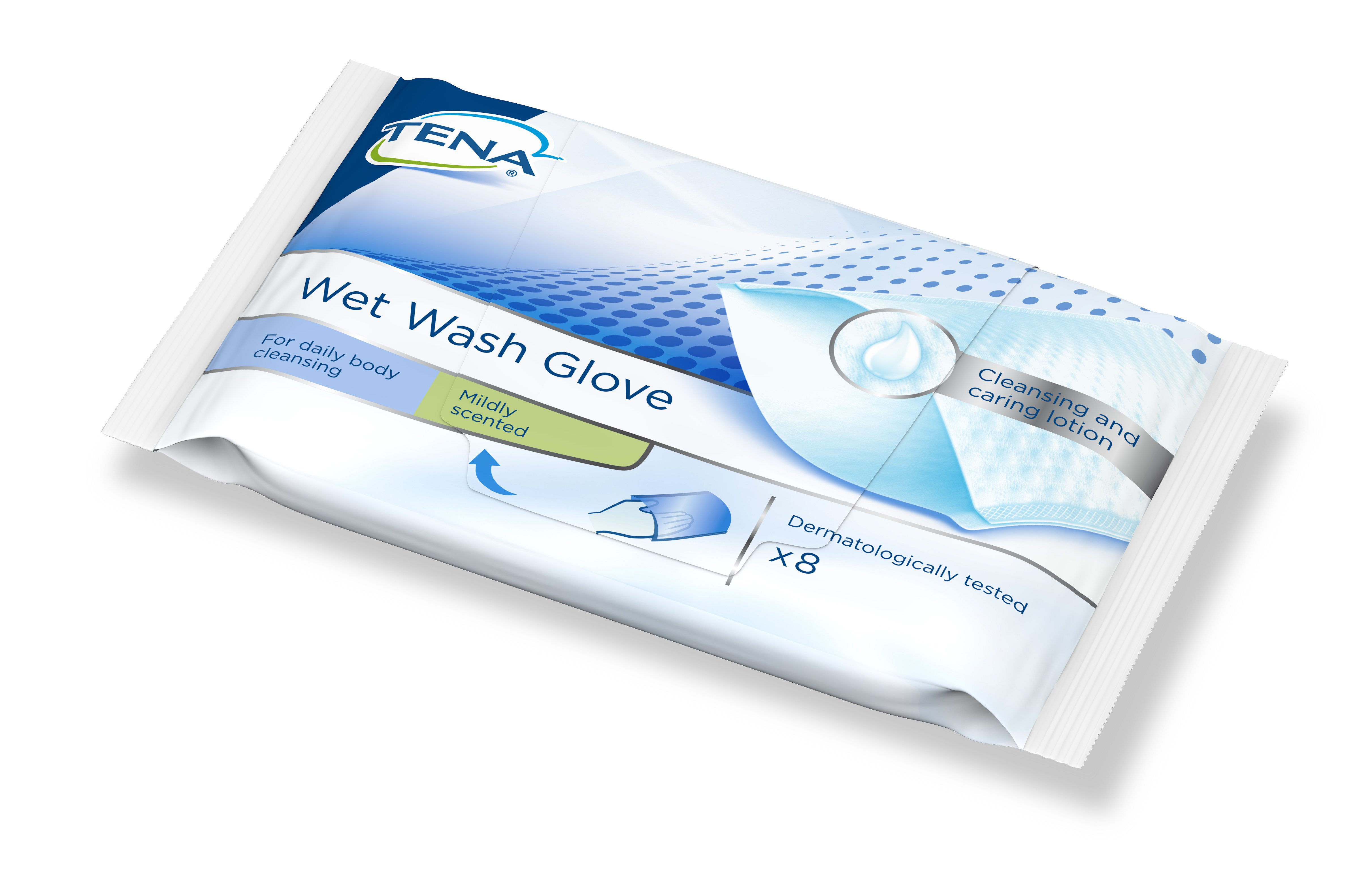 TENA Wet Wash Glove<br>8 Stück, parfümiert