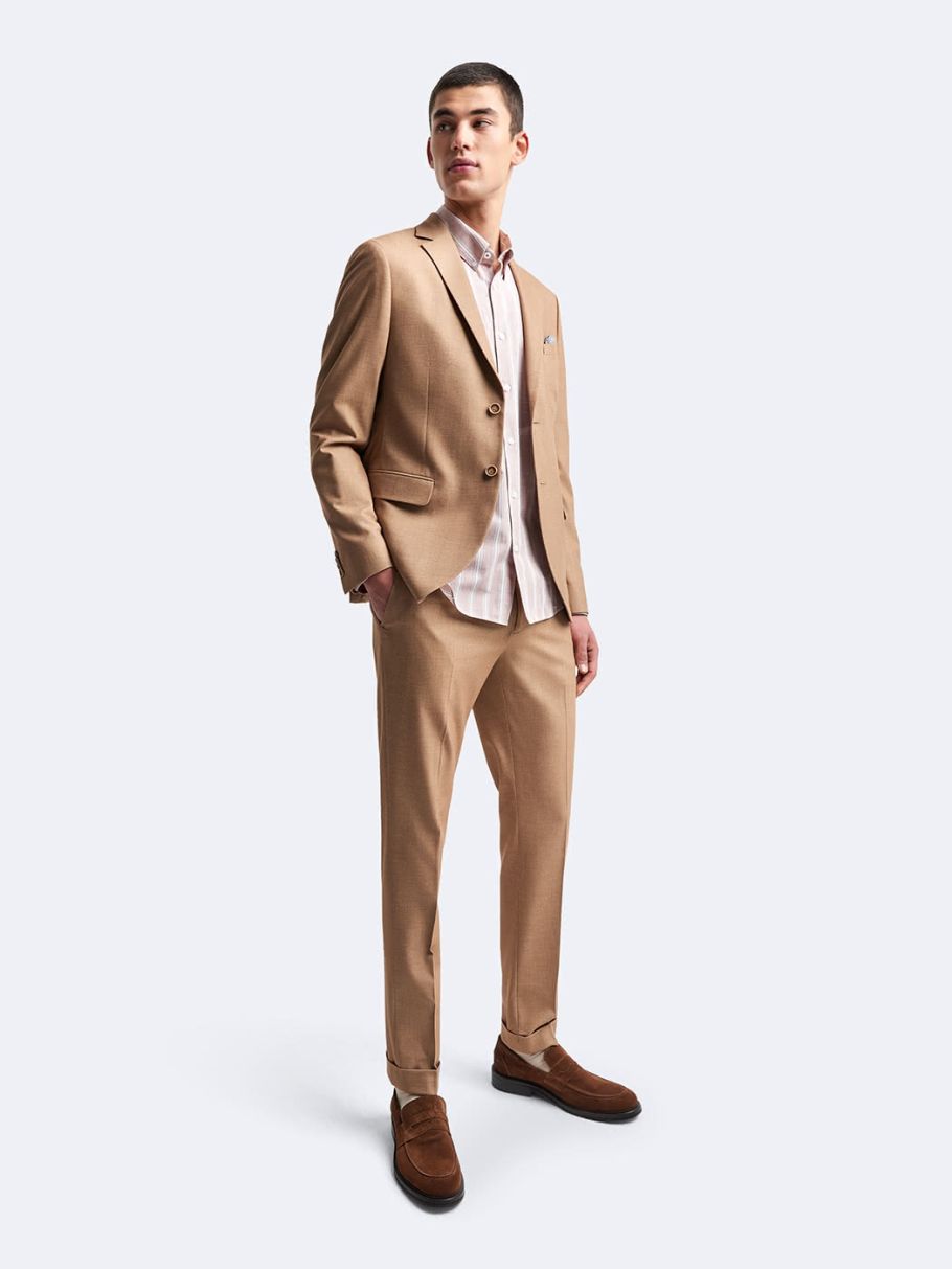 Veste coordonnable extra-slim faux uni