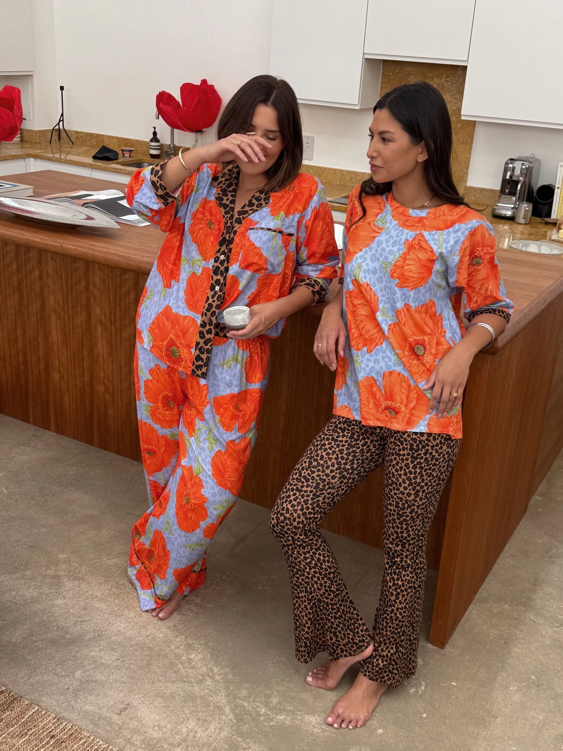 Never Fully Dressed Poppy Leopard Print Flare Leggings Pyjamas Set