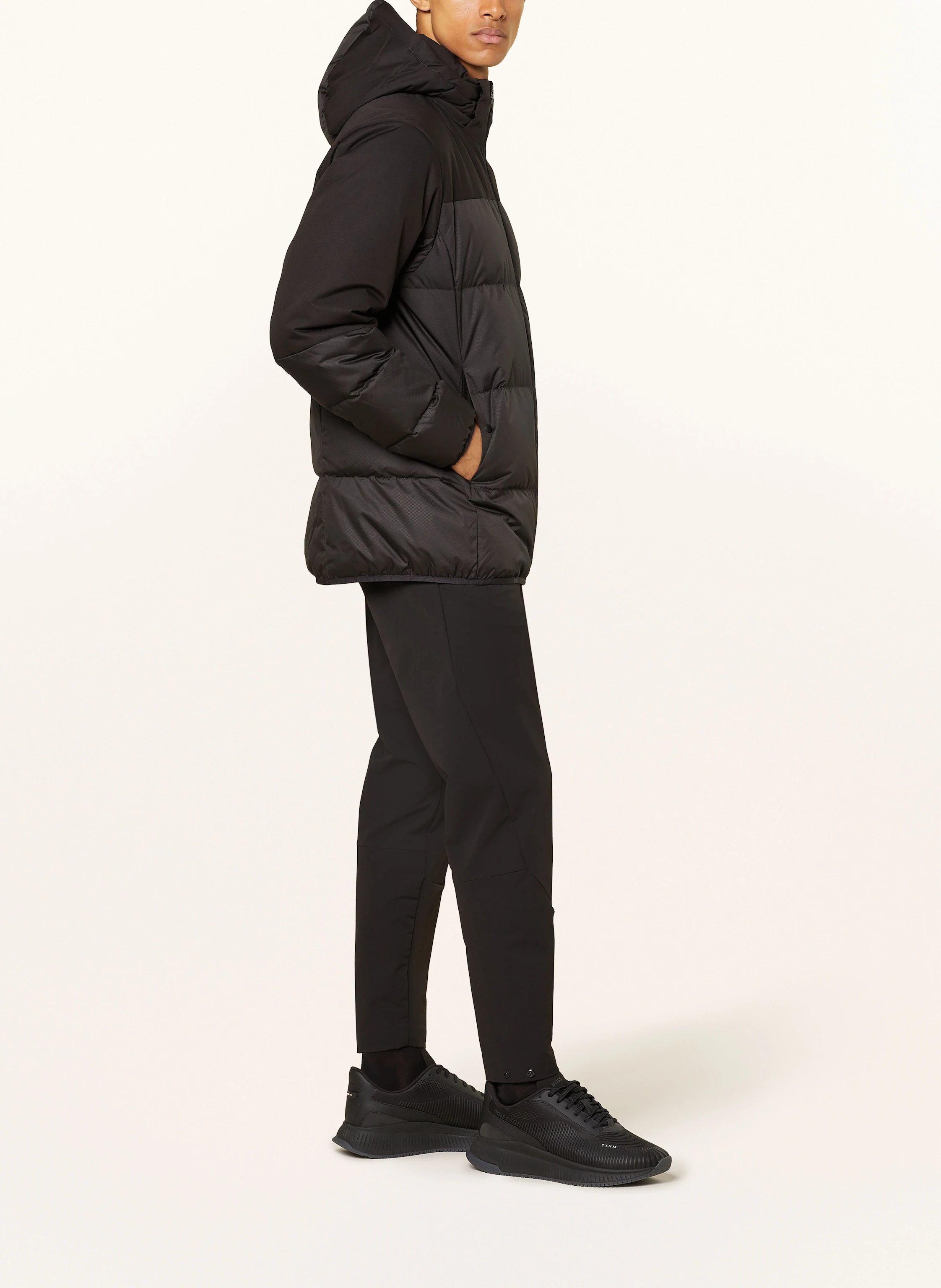 BOSS Lightweight-Daunenjacke HAMAR mit abnehmbarer Kapuze